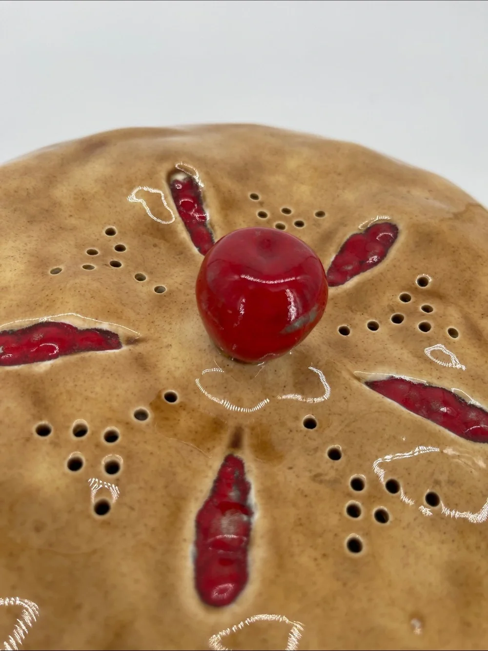 Vintage 80’s Ceramic Cherry Pie Keeper With Lid